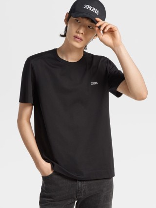 Чорна футболка ZEGNA : фото 4 - Invogue