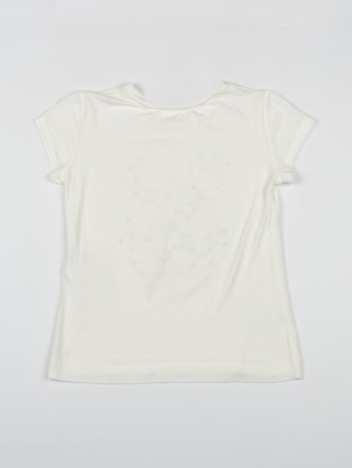 Кремовая футболка MONNALISA: фото 1 - Invogue