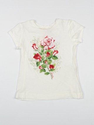 Кремовая футболка MONNALISA: фото - Invogue