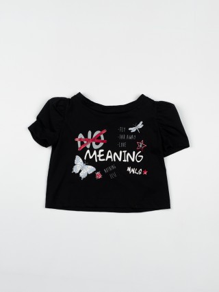 Чорна футболка MONNALISA : фото - Invogue