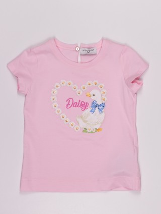 Розовая футболка MONNALISA: фото - Invogue