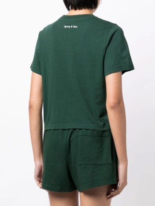 Зелёная футболка SPORTY&RICH: фото 2 - Invogue