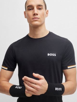 Чорна футболка BOSS з логотипом: фото 3 - Invogue