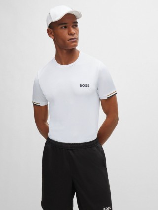 Біла футболка BOSS крою slim: фото 1 - Invogue