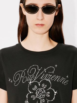 Чорна футболка Kenzo з блискучим написом: фото 3 - Invogue