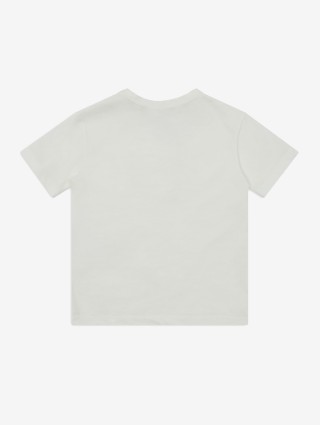 Белая футболка Emporio Armani с цветочным логотипом: фото 1 - Invogue