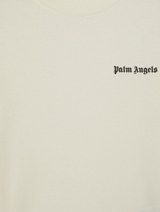 Кремова футболка PALM ANGELS з логотипом: фото 2 - Invogue