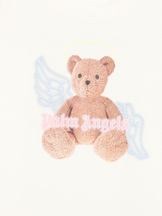 Кремова футболка PALM ANGELS з ведмедиком-янголом: фото 2 - Invogue