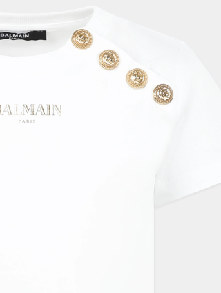 Біла футболка BALMAIN KIDS з бавовни: фото 2 - Invogue