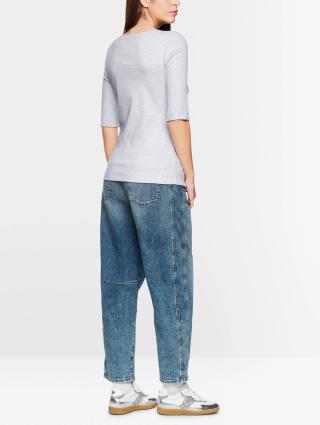 Сіра футболка MARC CAIN з еластичної бавовни: фото 2 - Invogue