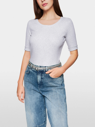 Сіра футболка MARC CAIN з еластичної бавовни: фото 4 - Invogue