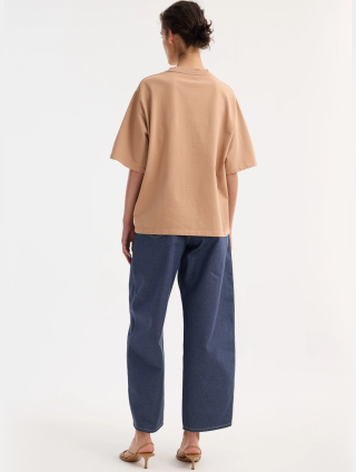 Бежева футболка Róhe з бавовни: фото 2 - Invogue