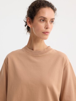 Бежева футболка Róhe з бавовни: фото 4 - Invogue