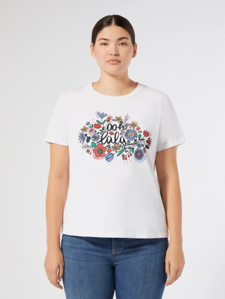 Біла футболка MARINA RINALDI з принтом: фото 2 - Invogue