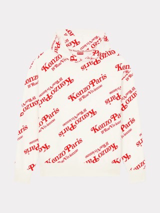 Белое худи KENZO с принтом: фото - Invogue