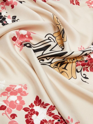 Песочный платок Max Mara с принтом: фото 2 - Invogue