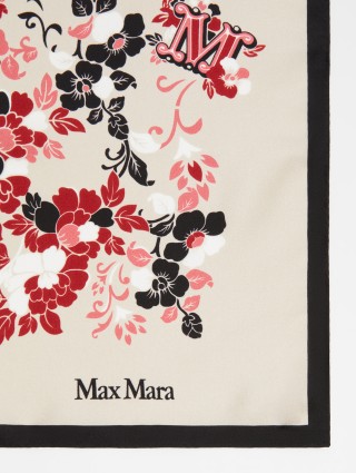 Песочный платок Max Mara с принтом: фото 1 - Invogue