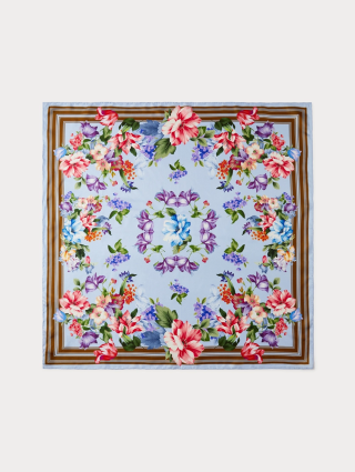 Блакитна хустка MARINA RINALDI з шовкової саржі: фото - Invogue