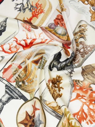 Платок с принтом Max Mara из шелкового твила: фото 2 - Invogue