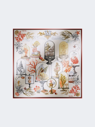 Платок с принтом Max Mara из шелкового твила: фото - Invogue