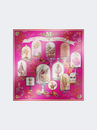 Платок цвета фуксии Max Mara из шелкового твила: фото - Invogue