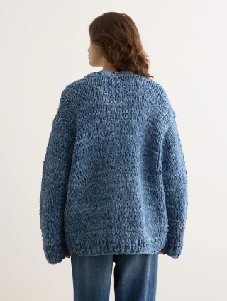 Блакитний кардиган Ganni ручної в’язки: фото 3 - Invogue