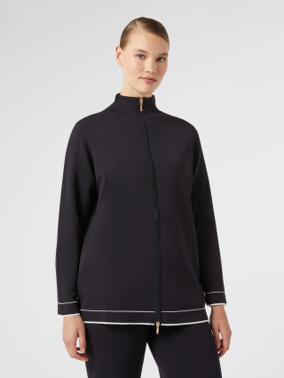 Темно-синій кардиган Marina Rinaldi з віскозного трикотажу: фото 2 - Invogue