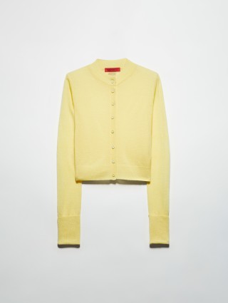 Желтый кардиган MAX&CO из смеси шерсти и альпаки: фото - Invogue