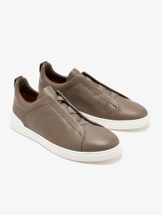 Сірі кеди ZEGNA шкіряні: фото 2 - Invogue