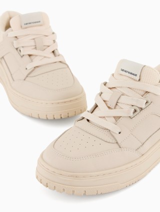 Кремовые кеды EMPORIO ARMANI KIDS из кожи: фото 4 - Invogue
