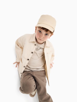 Бежева кепка Emporio Armani бавовняна: фото 1 - Invogue