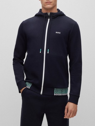 Тёмно-синяя кофта спорт BOSS: фото 2 - Invogue