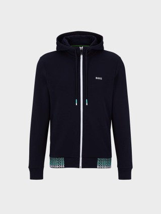 Тёмно-синяя кофта спорт BOSS: фото - Invogue