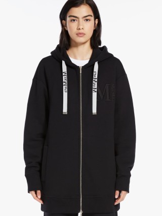 Чорна довга толстовка Max Mara з капюшоном на шнурку: фото 1 - Invogue