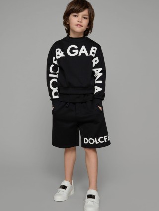 Чорний світшот DOLCE&GABBANA з логотипом oversize fit: фото 1 - Invogue