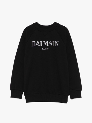 Чорний світшот BALMAIN з логотипом: фото - Invogue