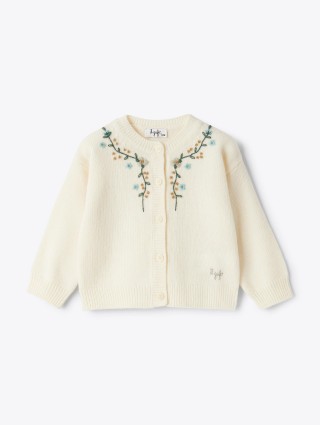 Молочний кардиган IL Gufo з квіточками: фото - Invogue