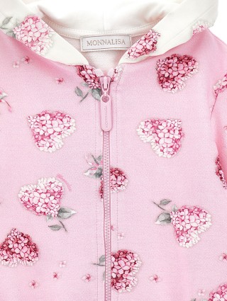 Рожеве худі MONNALISA з квітковим принтом: фото 2 - Invogue