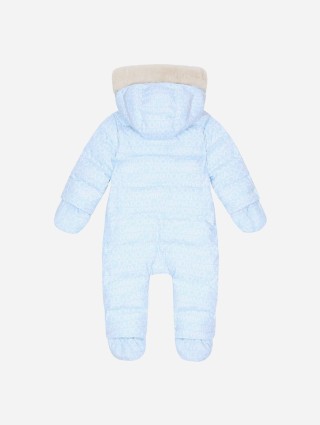 Голубой зимний комбинезон DOLCE&GABBANA стеганый с капюшоном: фото 2 - Invogue