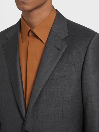 Сірий костюм Zegna з оригінальної вовни Trofeo™: фото 3 - Invogue