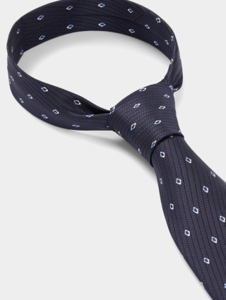 Тёмно-синий галстук BOSS: фото 5 - Invogue