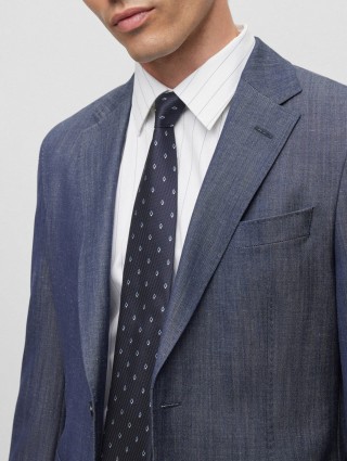 Тёмно-синий галстук BOSS: фото 1 - Invogue