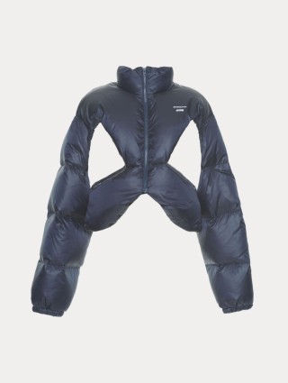 Синяя куртка PUSHBUTTON с вырезами: фото - Invogue