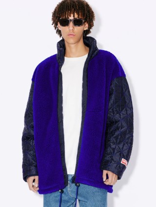 Синяя куртка KENZO на молнии с логотипом: фото 1 - Invogue