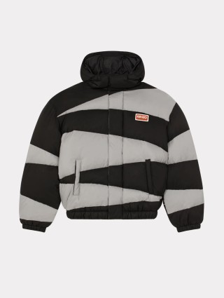 Парка KENZO з капюшоном з двокольоровим візернуком: фото - Invogue