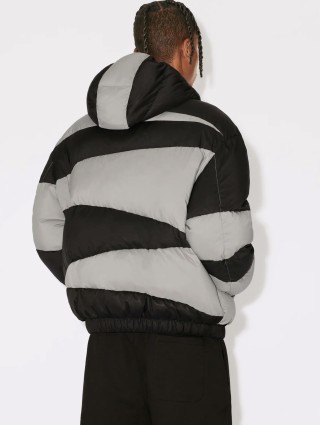 Парка KENZO з капюшоном з двокольоровим візернуком: фото 2 - Invogue