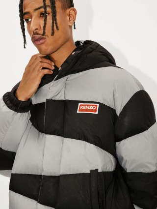 Парка KENZO з капюшоном з двокольоровим візернуком: фото 3 - Invogue