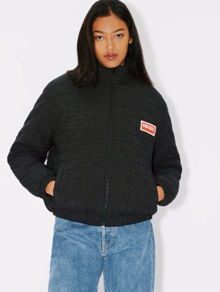 Чорний пуховик KENZO з прихованим капюшоном: фото 1 - Invogue