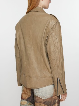 Коричнева куртка ACNE STUDIOS шкіряна: фото 2 - Invogue