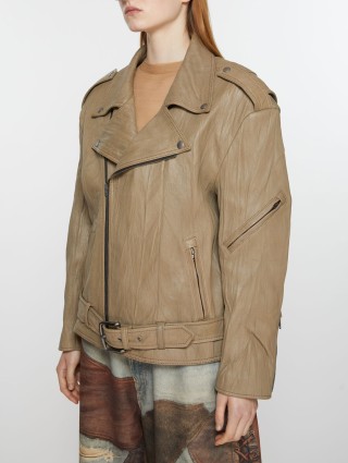 Коричнева куртка ACNE STUDIOS шкіряна: фото 1 - Invogue